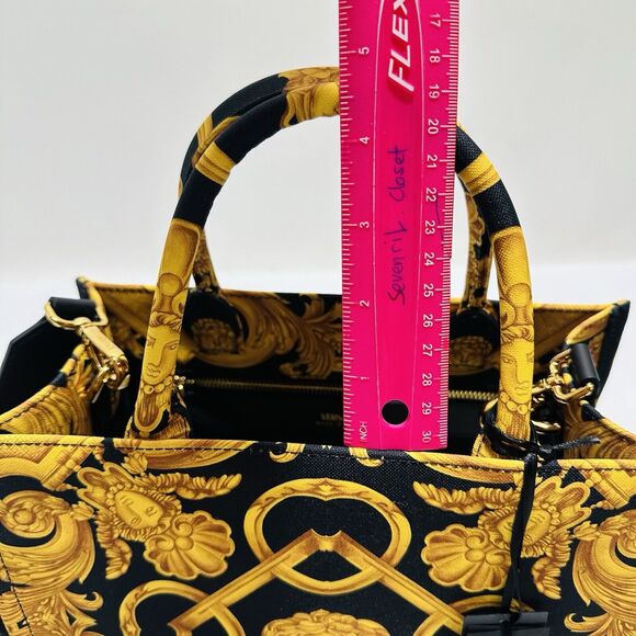 Versace Medusa Black Gold Canvas Medium Tote Greca Strap Bag NWT $1,275 - Picture 13 of 15